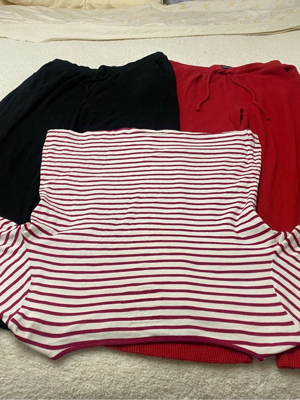 GAP Wide-Leg Pants Duo in Red & Black